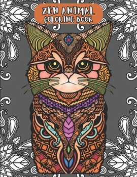 Paperback Zen Animal Coloring book: zentangle animal coloring book