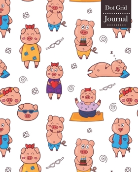 Dot Grid Journal: Notebook Planner with Funny Pigs Themed Cover Design