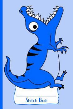 Paperback Blue Hungry Dinosaur Sketch Book