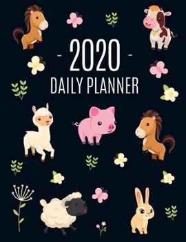 Paperback Farm Animals Planner 2020: Funny Monthly Agenda For All Your Weekly Meetings, Appointments, Office & School Work January - December Calendar Cute Book