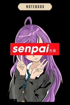 Notebook: Japanese anime girl notice me senpai Notebook|6x9(100 pages)Blank Lined Journal For kids, ramen, anime, manga lovers, student, school, women, girls, boys, men, birthday gifts|Anime gifts