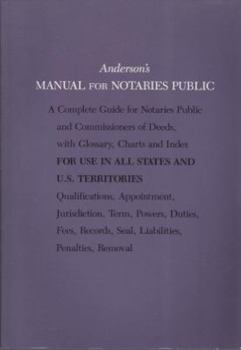 Paperback Anderson's Manual for Notaries Public Book