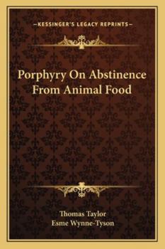 Paperback Porphyry On Abstinence From Animal Food Book