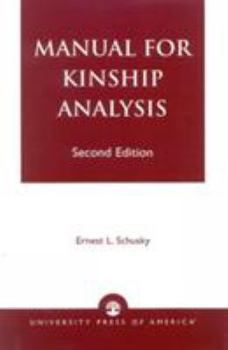 Paperback Manual for Kinship Analysis Book