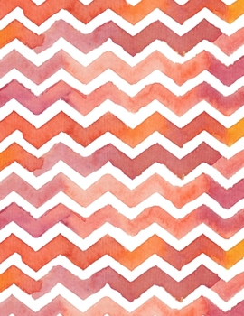 Paperback Graph Paper Notebook: Quad Ruled Graphing Paper, 200 Pages, Pink Orange Chevron (8.5x11) Book