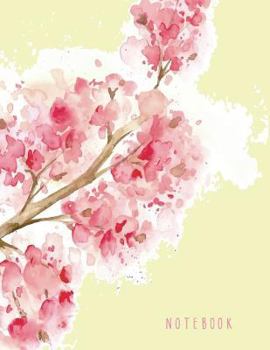Notebook: Cherry blossom on yellow cover and Dot Graph Line Sketch pages, Extra large (8.5 x 11) inches, 110 pages, White paper, Sketch, Draw and Paint