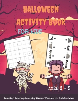 Paperback Halloween Activity Book For Kids: For Pre-K & Kindergarden, For Ages 3 - 5 Book