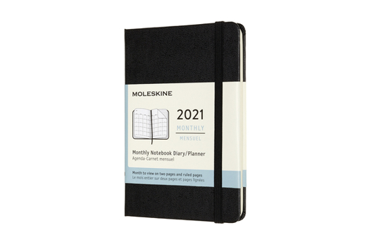 Calendar Moleskine 2021 Monthly Planner, 12m, Pocket, Black, Hard Cover (3.5 X 5.5) Book