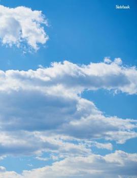 Paperback Notebook: Clouds and Blue Sky cover - Large wide ruled composition book