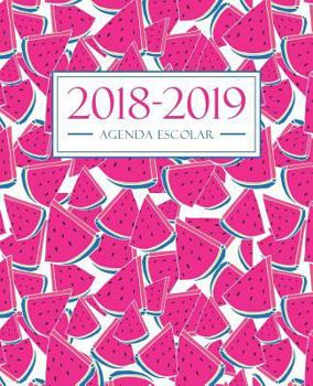 Agenda escolar 2018-2019: 190 x 235 mm: Agenda 2018-2019 semana vista español: 160 g/m²: Agenda semanal 12 meses: Sandías rosadas