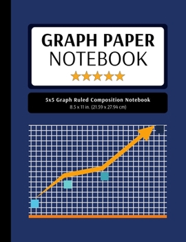 Paperback 5x5 Graph Ruled Composition Notebook: 100 Pages, 5x5 Graphing Grid Paper, Navy Blue (Extra Large, 8.5x11 in.) Book