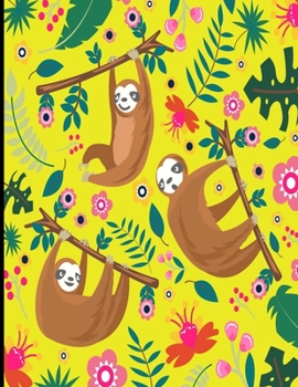 Angelina: Yellow Sloth Notebook, 366 Pages College Ruled Sloth Notebook, Cute Sloth Cover Note Pad