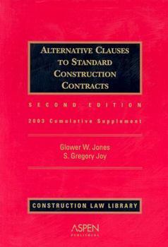 Paperback Alternative Clauses to Standard Construction Contracts: Cumulative Supplement Book