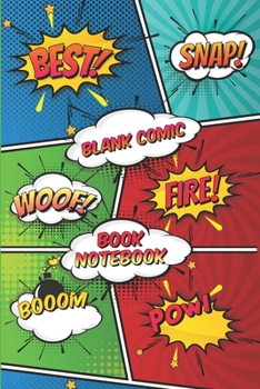 Paperback Blank Comic Book Notebook: Create Your Own Comics With This Comic Book Journal Notebook: Over 100 Pages Large Big 6" x 9" Cartoon / Blank Comic B Book