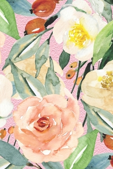 Notebook: 150 Thin-Lined Pages, Great for Students, Teachers, Professors, Dreamers, and Anyone Who Writes, Large Watercolour Roses on Pink Canvas Cover