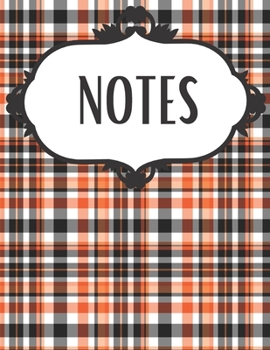 Paperback Chic Halloween Plaid Notebook: Fashionable School Notebook Book