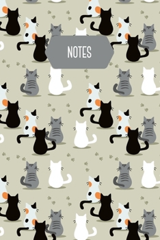 Paperback Notes: Cat Journal - Notebook with Black and White Cat Theme - Write In Journal Diary Log Book Gift - 110 Lined Pages Book