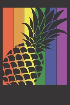 Paperback Notebook: Retro Pineapple Dot Grid 6x9 120 Pages Book