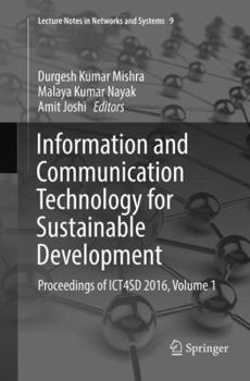 Paperback Information and Communication Technology for Sustainable Development: Proceedings of Ict4sd 2016, Volume 1 Book