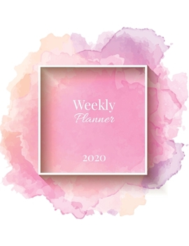 2020 Weekly/Monthly Planner: Undated Planner Pink Watercolor 8,5 x 11 inch