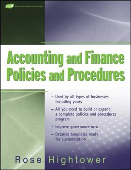 Paperback Accounting and Finance Policies and Procedures, (with Url) Book