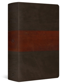 Imitation Leather ESV Large Print Personal Size Bible, Red Letter, Thumb Indexed (Trutone, Forest/Tan, Trail Design) Book