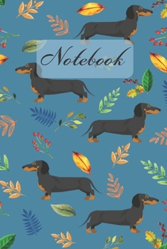 Notebook: Dachshund Dog And Leaves - Diary / Notes / Track / Log / Journal , Book Gifts For Women Men Kids Teens Girls Boys 6x9" 120 Pages (Lovely Dog Notebook)