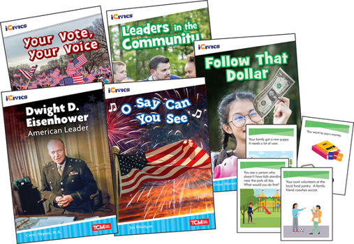 Paperback Icivics Grade 2: Leadership & Responsibility 5-Book Set + Game Cards Book