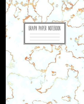 Paperback Graph Paper Notebook: Trendy White Marble and Rose Gold - 7.5 x 9.25 inches - 5 x 5 Squares per inch, Quad Ruled - Cute Graph Paper Composit Book