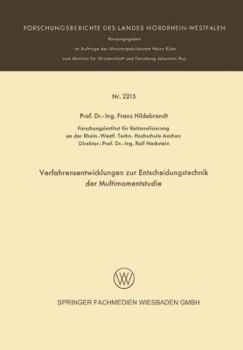 Paperback Verfarensentwicklungen Zur Entscheidungstechnik Der Multimomentstudie [German] Book