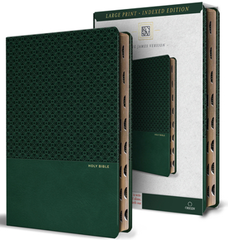 KJV Holy Bible, Large Print Handy Size format, Olive Green Premium Imitation Leather with Ribbon Marker, Red Letter, Thumb Index / KJV Holy Bible, Large (Spanish Edition)