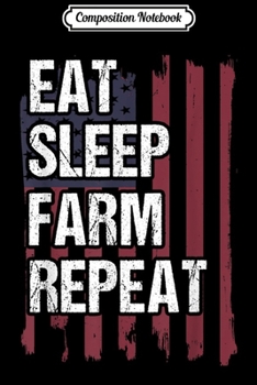 Composition Notebook: Farmer Patriotic American Flag Farming Gift Journal/Notebook Blank Lined Ruled 6x9 100 Pages