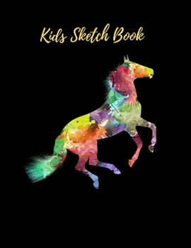 Paperback Kids Sketch Book: Notebook For Drawing, Sketching, Doodling, Brainstorming And Painting - Pretty Watercolor Horse Book