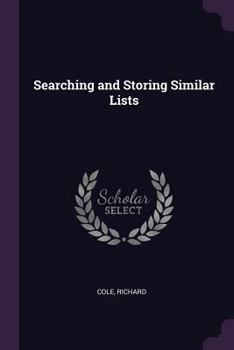 Paperback Searching and Storing Similar Lists Book