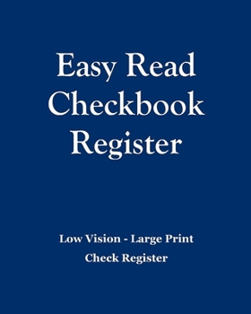 Paperback Easy Read Checkbook Register - Blue [Large Print] Book