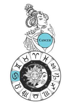 Paperback Cancer: Notebook Journal Diary Zodiac Horoscope Sign Astrology Blank Lined Wide Rule 130 Pages Book