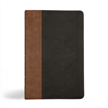 Imitation Leather KJV Personal Size Giant Print Bible, Black/Brown Leathertouch, Indexed Book