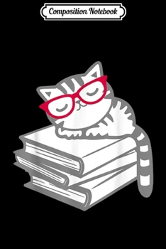 Paperback Composition Notebook: Cat Book Nerd Reader with Glasses Cute Geek Funny Journal/Notebook Blank Lined Ruled 6x9 100 Pages Book