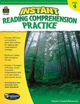 Paperback Instant Reading Comprehension Practice Grade 4 Book