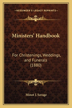 Paperback Ministers' Handbook: For Christenings, Weddings, and Funerals (1880) Book