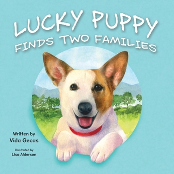 Paperback Lucky Puppy Finds Two Families Book