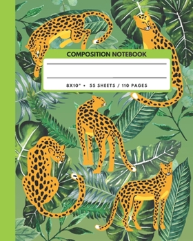 Paperback Composition Notebook: Leopards - Panter Wild Animals Exercise Book Journal, Back To School Gifts For Teens Girls Boys Kids Friends Students Book