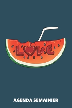 Agenda Semainier: Salutations d'amour estivales A5 manuscrit florale - Carnet hebdomadaire 52 semaines pour les gens à la mode (bleu marine) (French Edition)