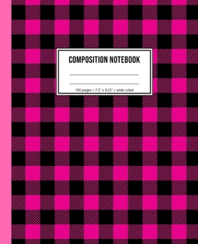 Paperback Composition Notebook: Cute Pink Plaid Notebook For Girls Book