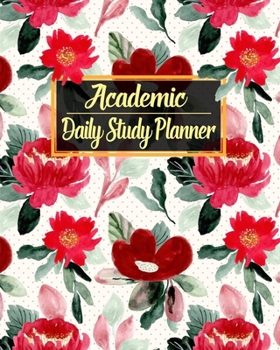 Paperback Academic Daily Study Planner: Homework Agenda Diary & Organizer for Elementary, Middle and High School Cute Watercolor Floral Design Workbook Journa Book