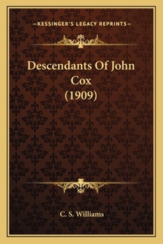 Paperback Descendants Of John Cox (1909) Book