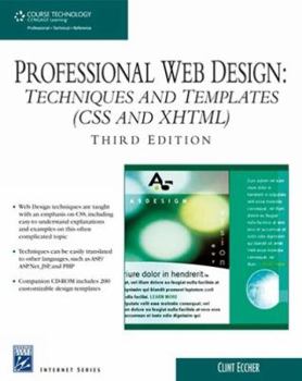 Paperback Professional Web Design: Techniques and Templates (CSS and XHTML) [With CDROM] Book