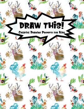 Paperback Draw This!: 100 Drawing Prompts for Kids - Watercolor Animals - Version 1 Book