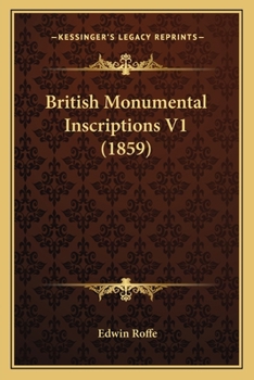 Paperback British Monumental Inscriptions V1 (1859) Book