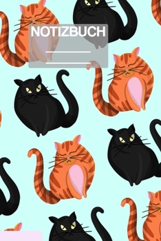 Notizbuch A5 Muster Zeichnung Katzen Katze Cat Cats Orange Schwarz Haustier: • 111 Seiten  • EXTRA Kalender 2020 •  Einzigartig •  Kariert •  Karo •  Raster  • Geschenk • Geschenkidee (German Edition)